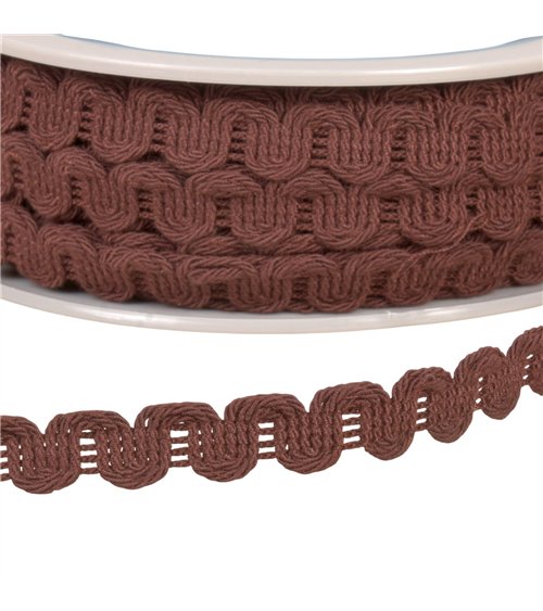 Galon vagues 15mm marron foncé au mètre