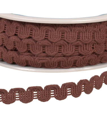 Trenza ondulada marrón oscuro de 15 mm por metro