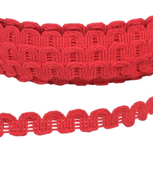 Wave braid 15mm burgundy per meter