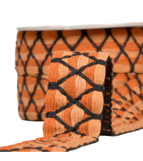 Two-tone braid six strands 31mm rust per meter