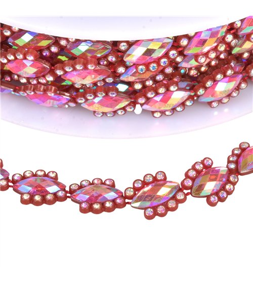 Galon bijou 14mm Rose au mètre