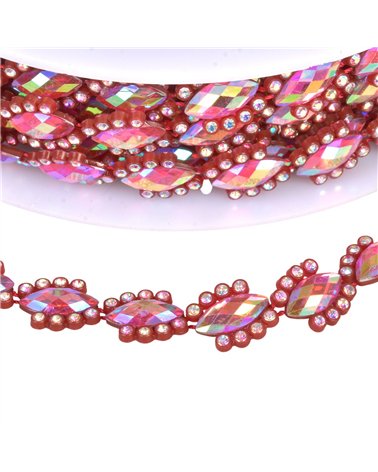 Galon bijou 14mm Rose au mètre