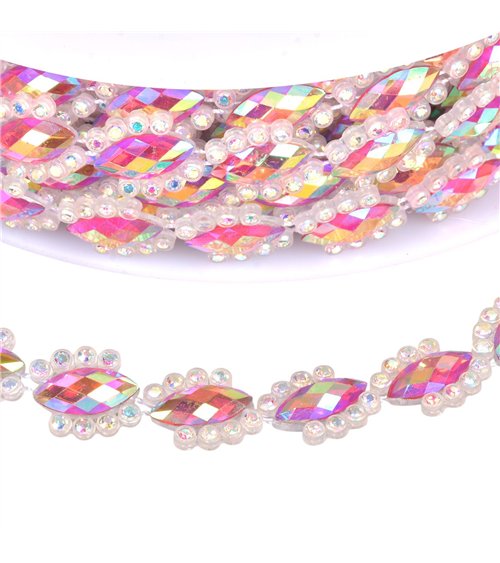 Galon bijou 14mm rose clair au mètre