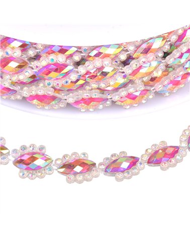 Galon bijou 14mm rose clair au mètre