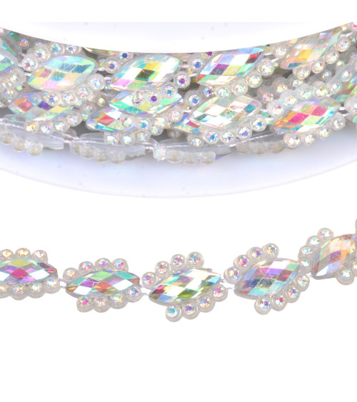 Trenza joya transparente de 14 mm por metro