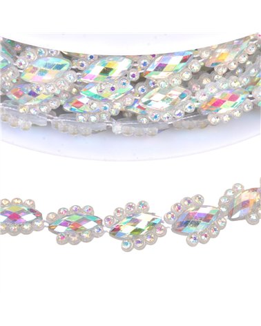 Galon bijou 14mm transparent au mètre