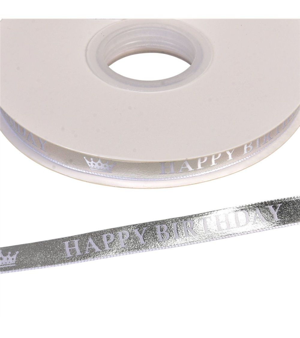 Ruban à message 10mm argent au mètre
