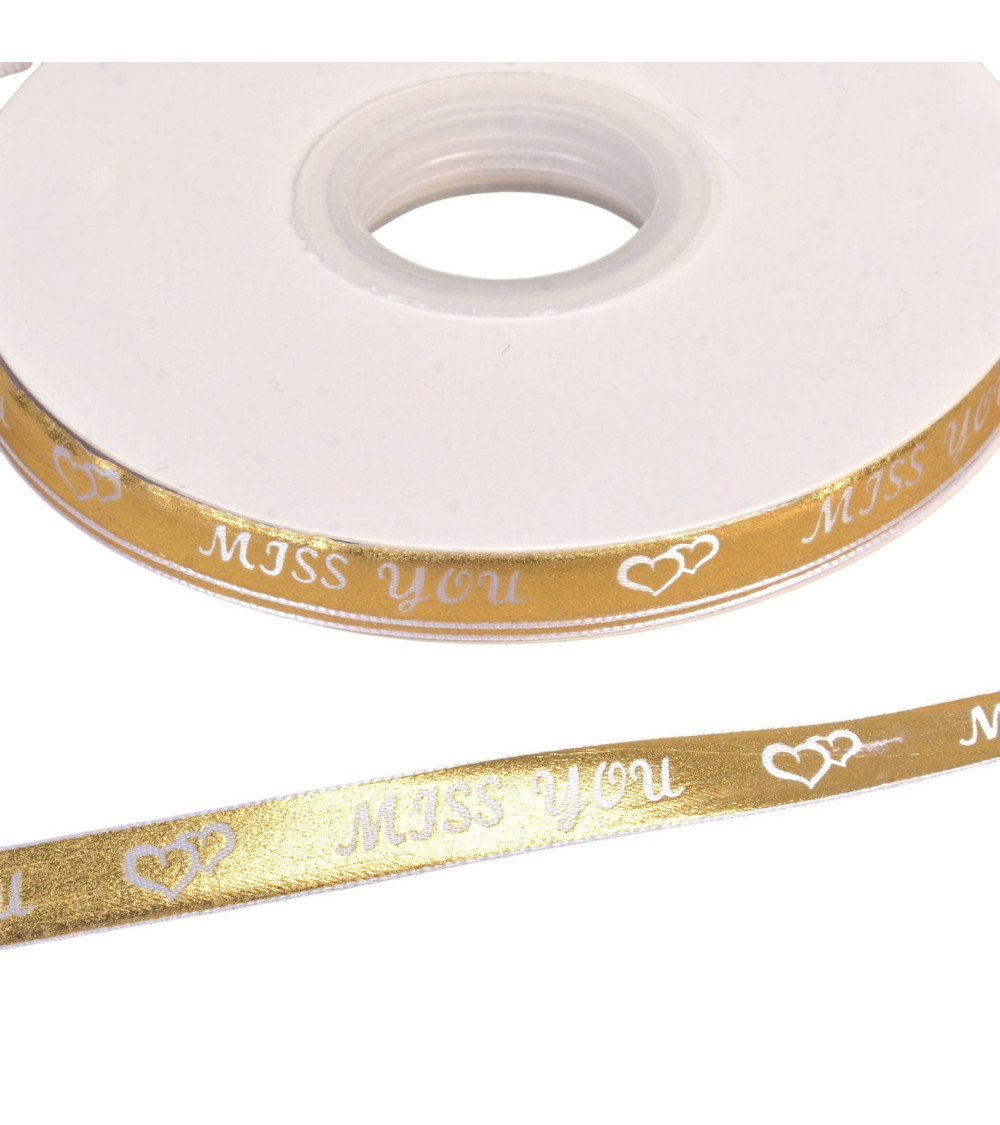 Cinta de mensajes de 10 mm de oro por metro.