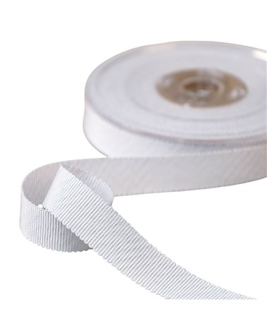 Bobine 16m petersham avec fils métalliques blanc