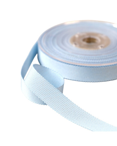 38 m lange Petersham-Spule mit hellblauen Metallic-Fäden