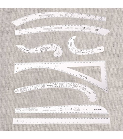 Set de 8 pièces de règles blanc