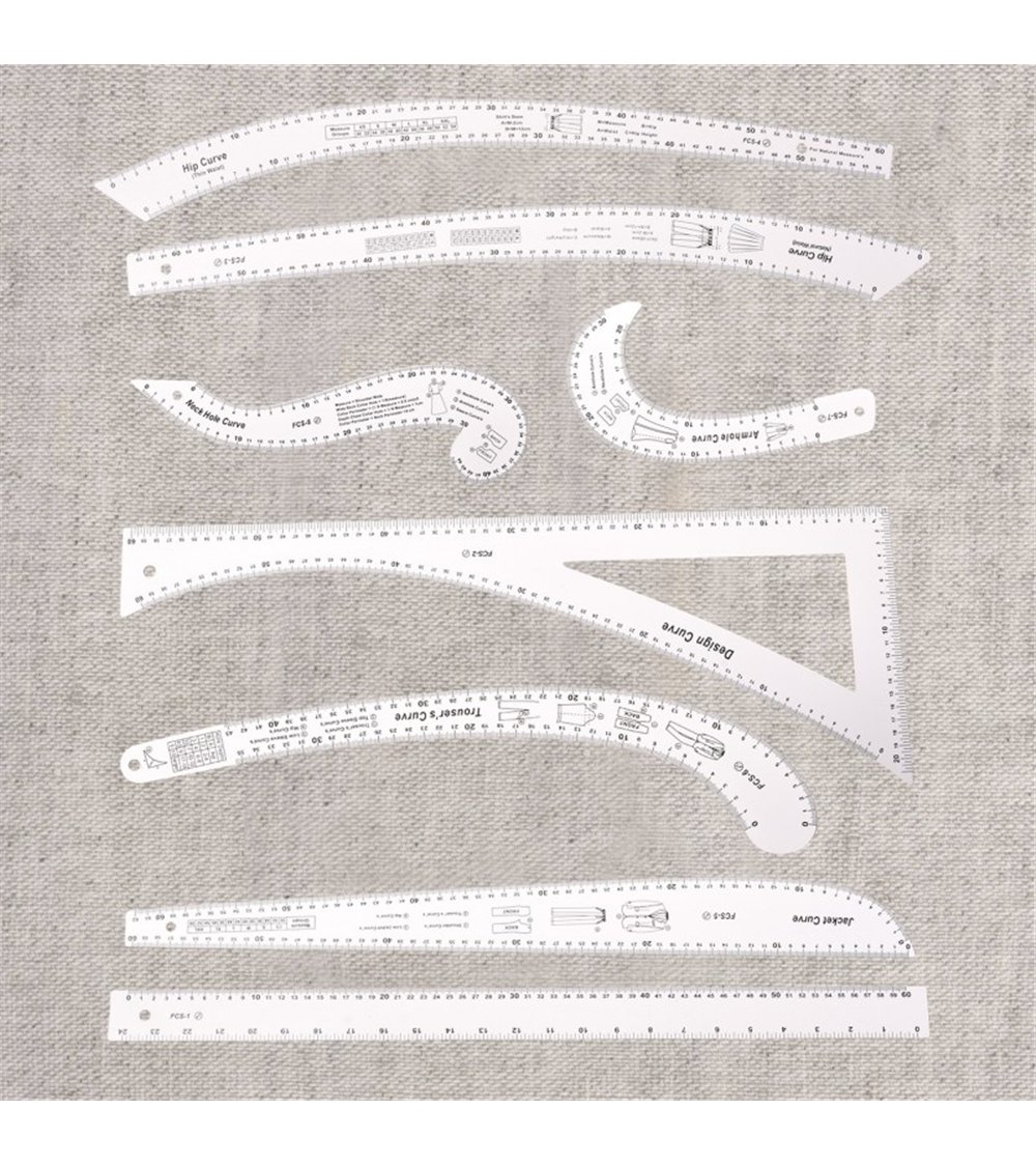 Set de 8 pièces de règles blanc