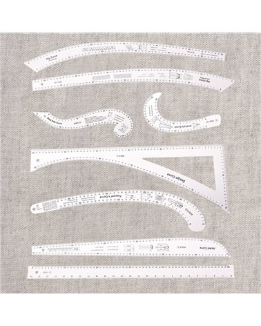 Set de 8 pièces de règles blanc