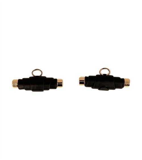 Bouton buchette simili cuir 48mm noir