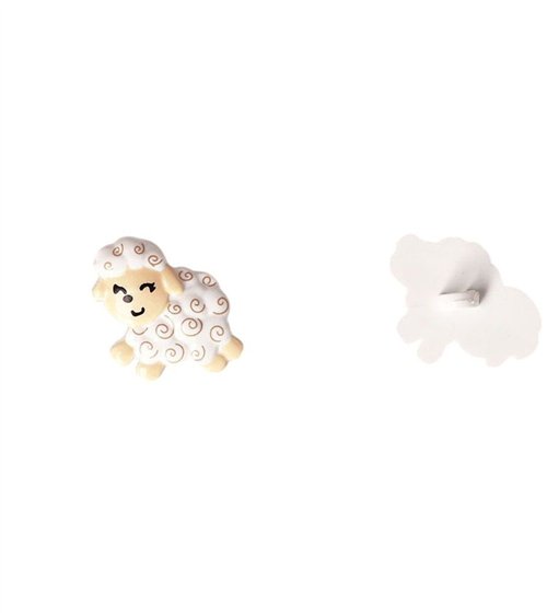 Lot de 6 boutons culot mouton blanc 18mm x 21mm