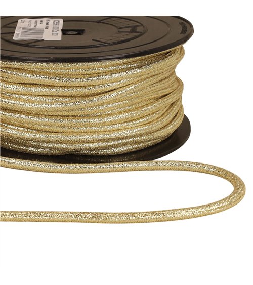 Bobine 25m cordon métallique 6mm or