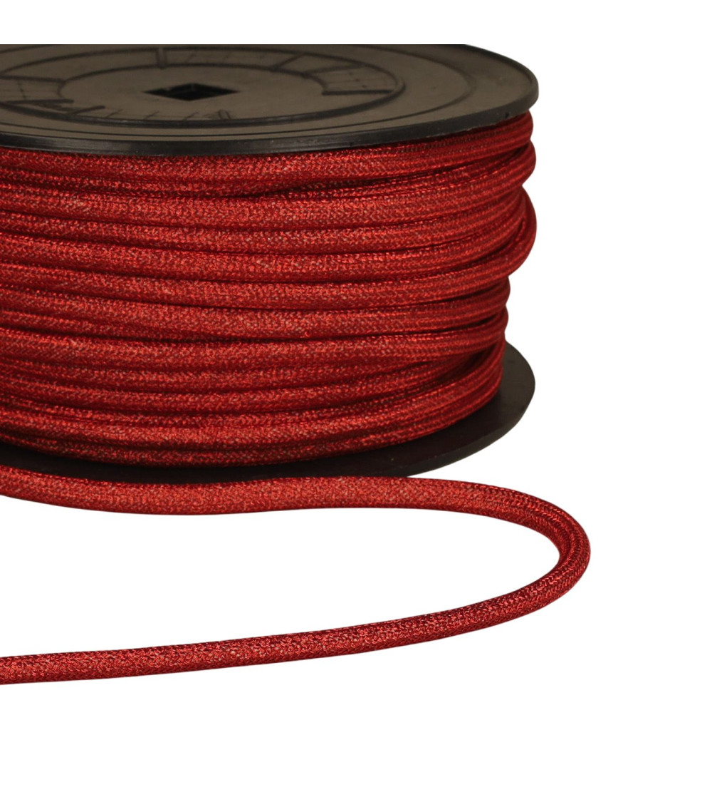 25m spool of 6mm red metal cord