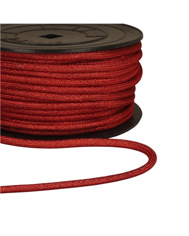 Bobine 25m cordon métallique 6mm rouge