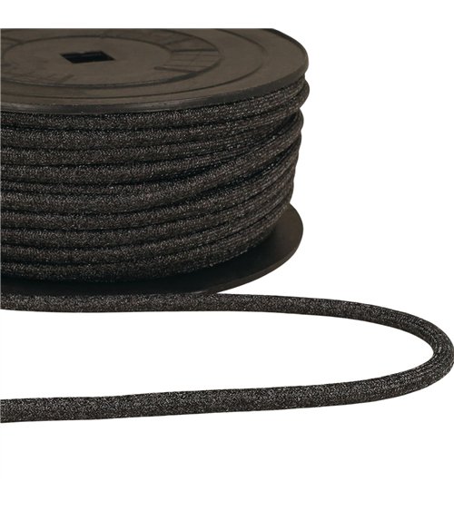 Bobine 25m cordon métallique 6mm noir