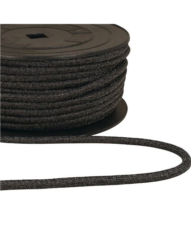 Bobine 25m cordon métallique 6mm noir