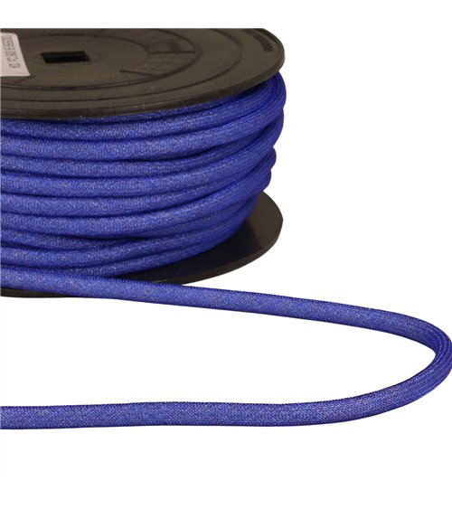 Bobine 25m cordon métallique 6mm bleu roi