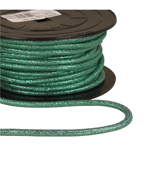 Bobine 25m cordon métallique 6mm bleu canard