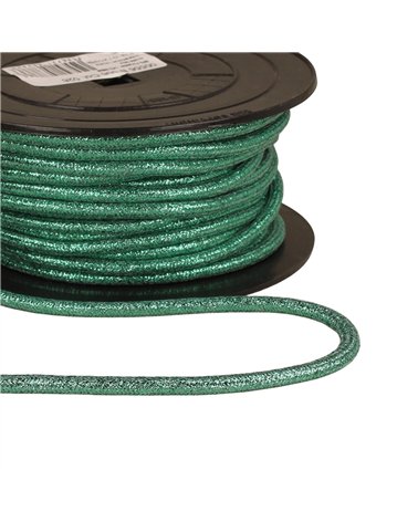Bobine 25m cordon métallique 6mm bleu canard