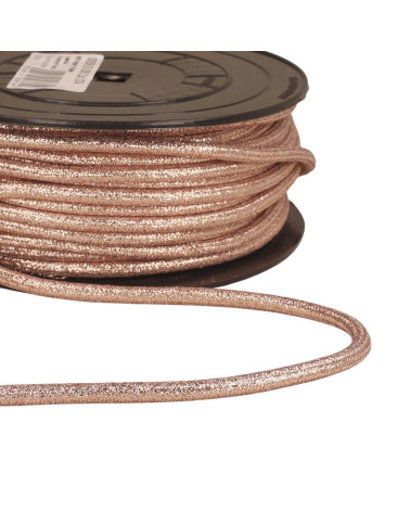 25m spool of metallic cord 6mm light pink
