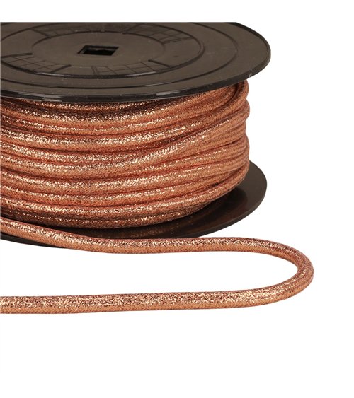 Bobine 25m cordon métallique 6mm saumon