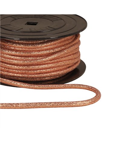 Bobine 25m cordon métallique 6mm saumon