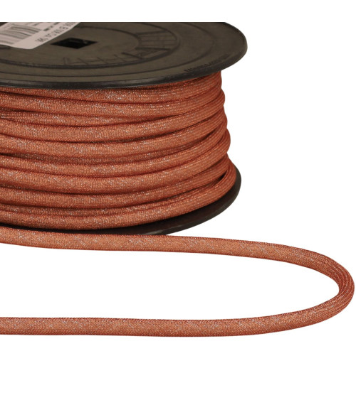 Bobina de 25m de cordón metálico 6mm rosa salmón