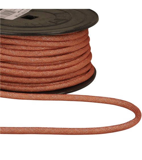 Bobine 25m cordon métallique 6mm rose saumon