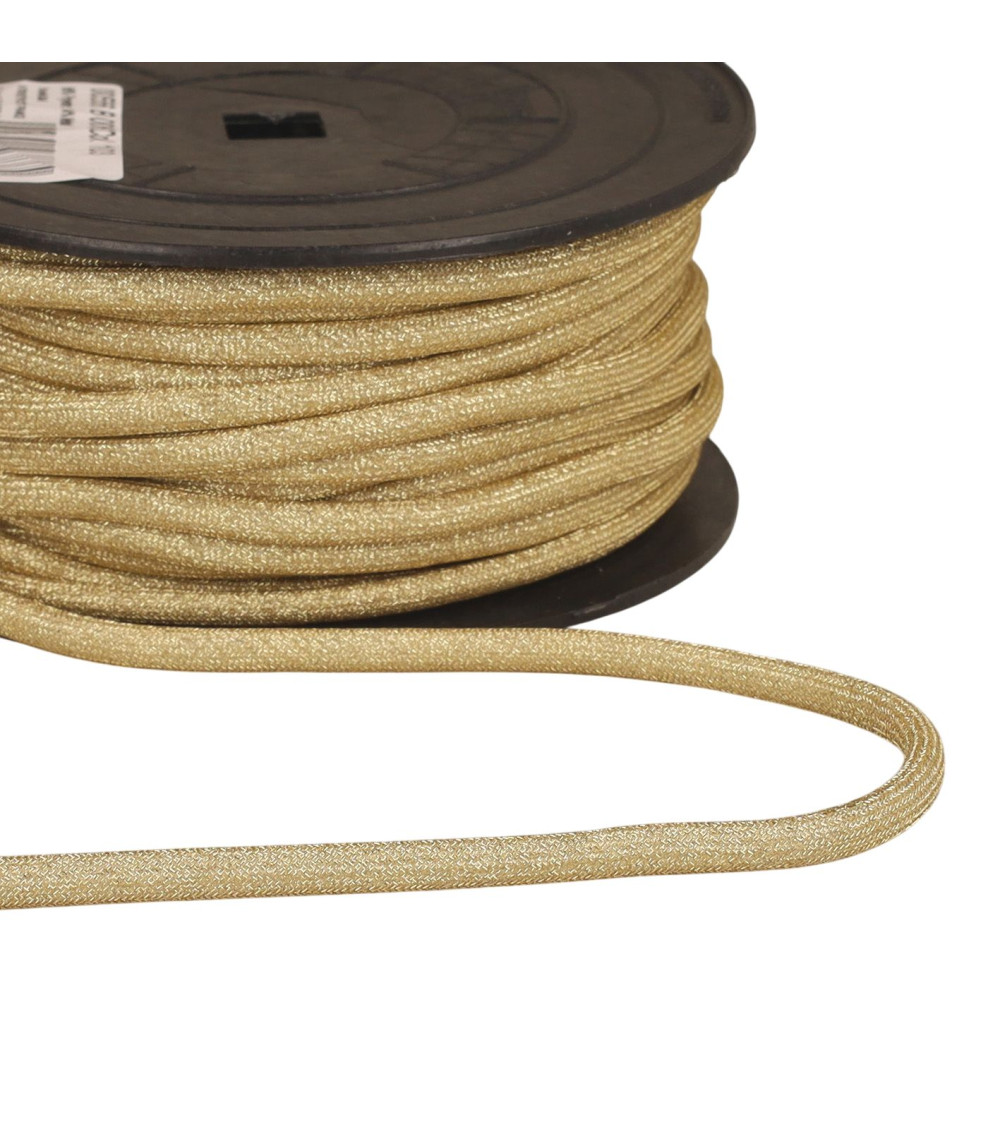 25 m Spule Metallschnur 6 mm Gold