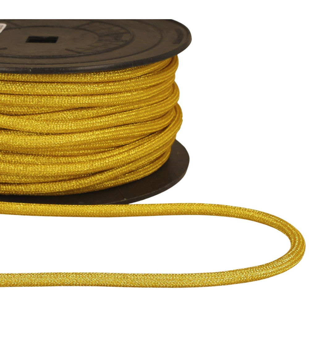 Bobina de 25m de cordón metálico de 6mm dorado.