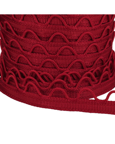 20m reel of strap with loops 12mm red