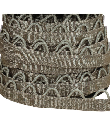 20m reel of strap with loops 12mm light gray