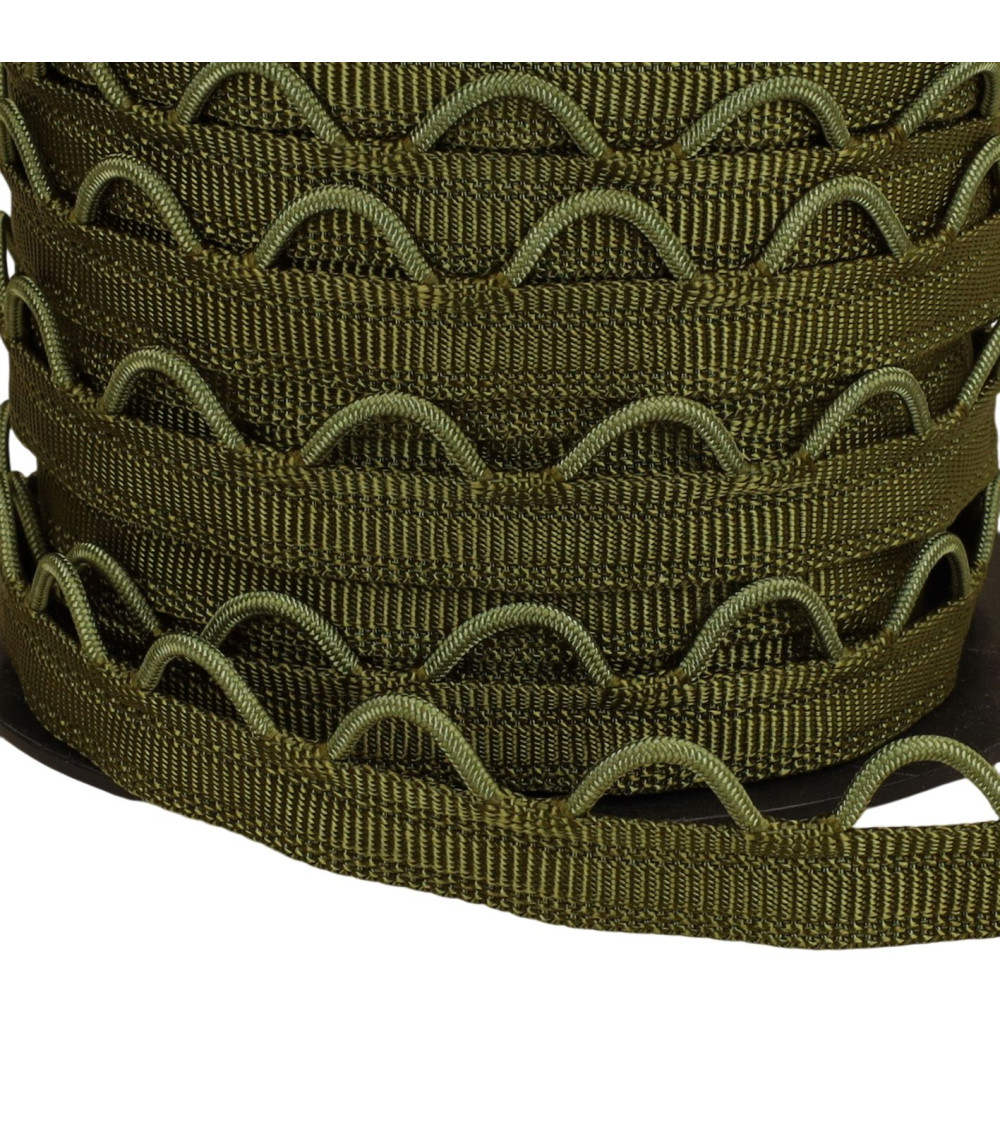 20 m Spule mit Schlaufen, 12 mm, Khaki