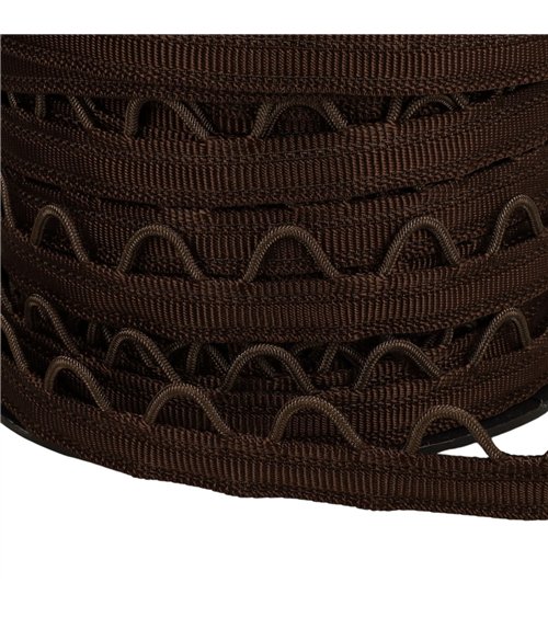 Bobine 20m sangle à passants 12mm marron foncé