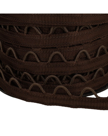 20m spool of strap with loops 12mm dark brown