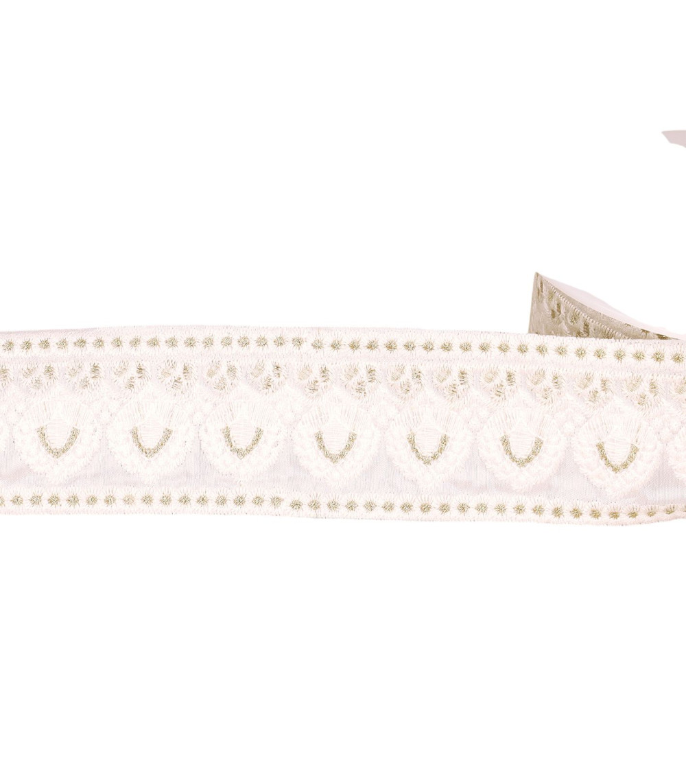 8.8m spool of empire embroidered braid 53mm white