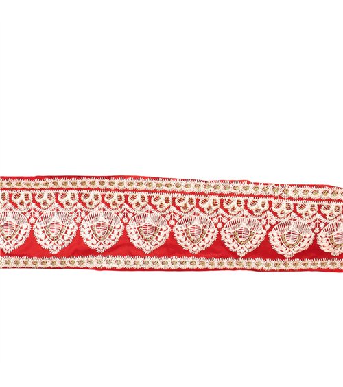 Bobine 8,8m galon brodé empire 53mm rouge