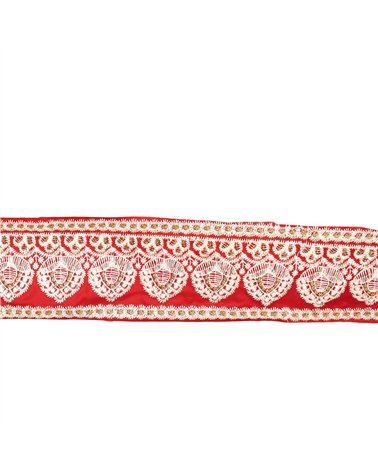 Bobine 8,8m galon brodé empire 53mm rouge