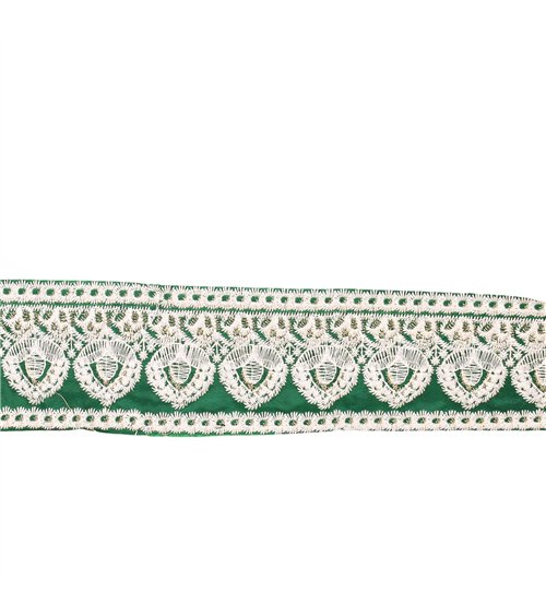 Bobine 8,8m galon brodé empire 53mm vert kaki