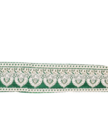 Bobina de 8,8m de trenza bordada imperio 53mm verde caqui