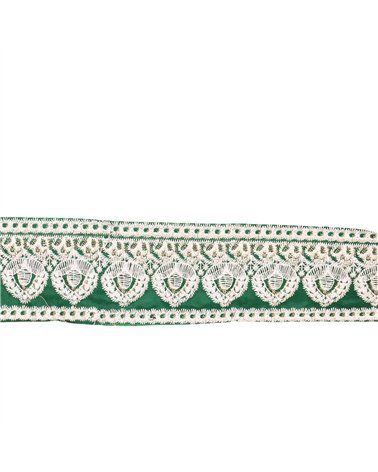 Bobine 8,8m galon brodé empire 53mm vert kaki