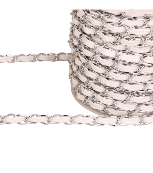 Bobina de cadena de aluminio de 20m con cordón blanco de 8mm