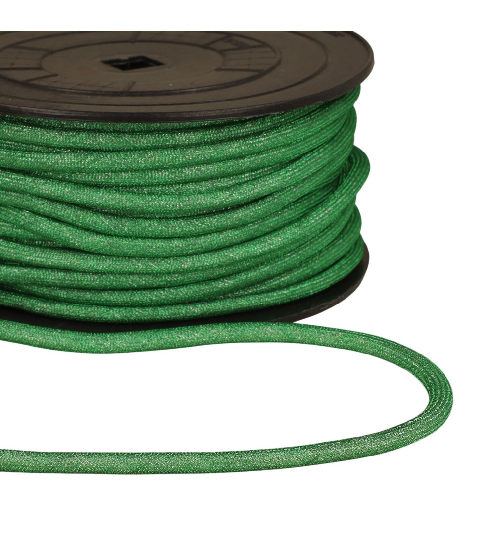 Metallic cord 6mm khaki green per meter
