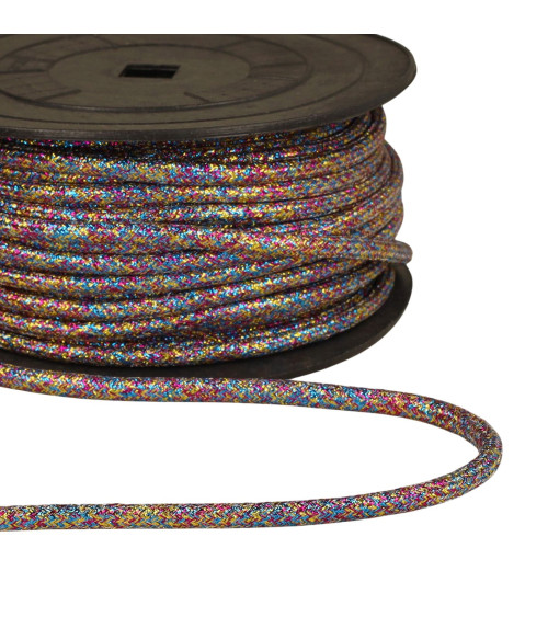Cordón metálico multicolor de 6 mm por metro.