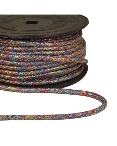 Multicolored 6mm metallic cord per meter