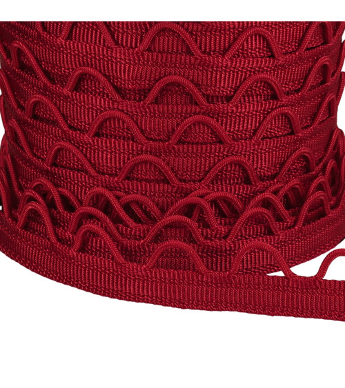 Strap with loops 12mm red per meter